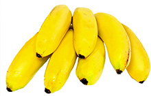 three bananas up top and four bananas on the bottom