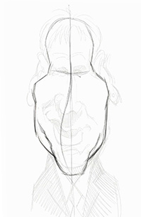 trace over rough sketch to improve caricature