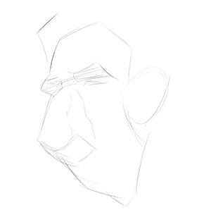 start of sketch of Ben Stiller in the style of Anthony Geoffroy