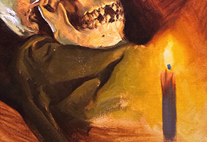 Blue in candle flame